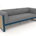 3d model 3-seater sofa (Grey blue) - preview