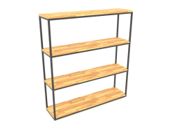 Etagère rectangulaire (PLANCHER BOIS, 120x30x128, 4 étagères)