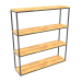 Modelo 3d Rack retangular (PISO DE MADEIRA, 120x30x128, 4 prateleiras) - preview