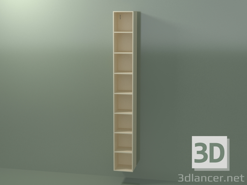modello 3D Mobile alto Wall (8DUAFC01, Bone C39, L 24, P 24, H 192 cm) - anteprima