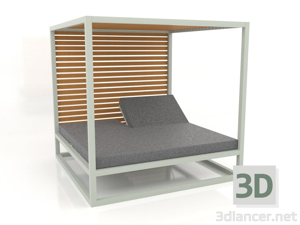 modèle 3D Canapé à lattes fixes surélevées et plafond (Gris ciment) - preview