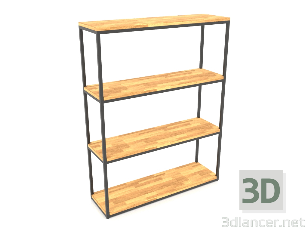 3D Modell Rechteckiges Regal (HOLZBODEN, 100x30x128, 4 Regale) - Vorschau