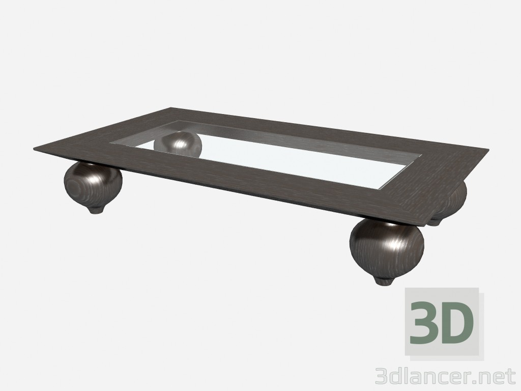modèle 3D Table rectangulaire pieds arrondis Traviata Z05 - preview