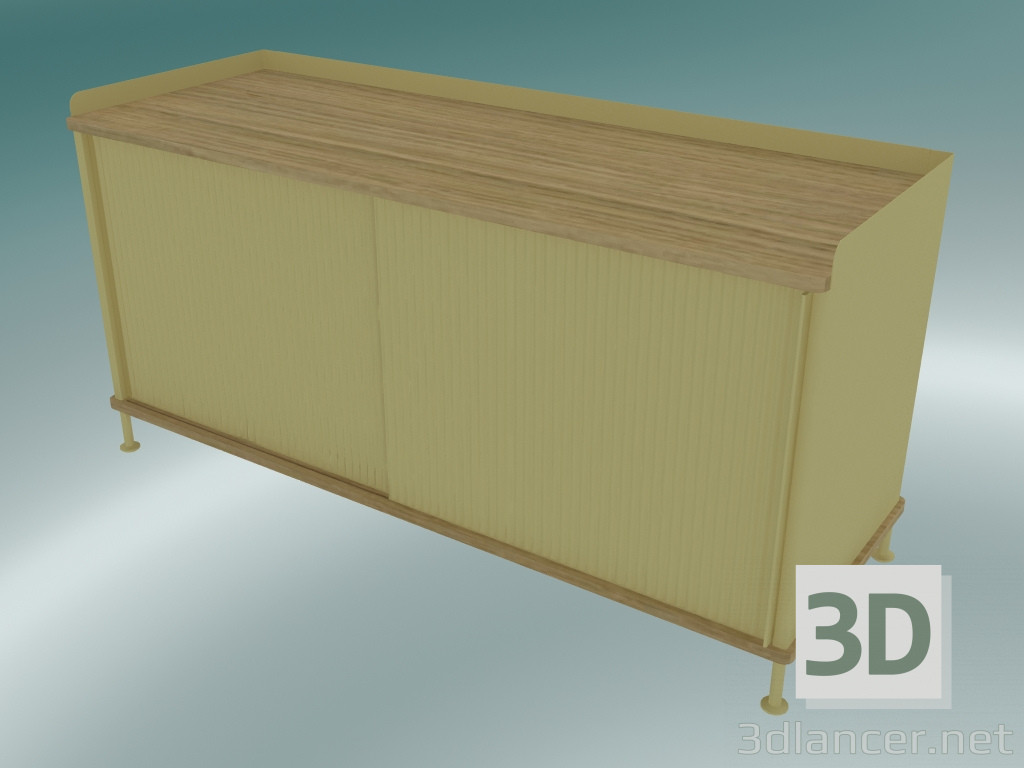 modello 3D Buffet Enfold (basso, rovere, giallo sabbia) - anteprima