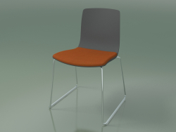Stuhl 3982 (auf einem Schlitten, mit einem Kissen auf dem Sitz, Polypropylen)