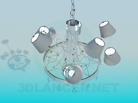 3d модель Люстра металлик – превью 3d модель Люстра металлик – превью