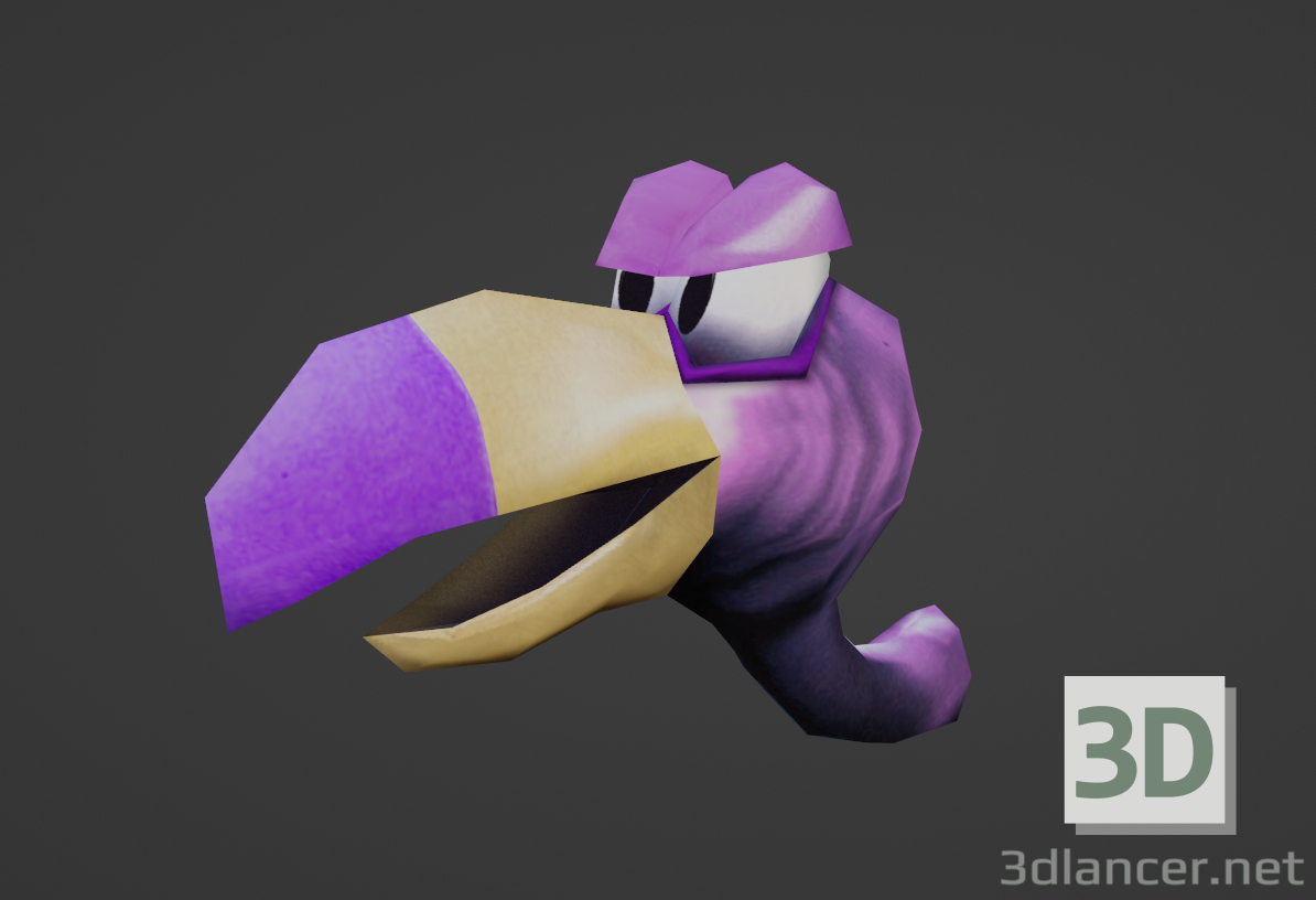 3d Master Necky from Donkey Kong Country Nintendo 64 Style model buy - render