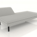 3d model Chaise longue open 186 with an armrest on the left (metal legs) - preview