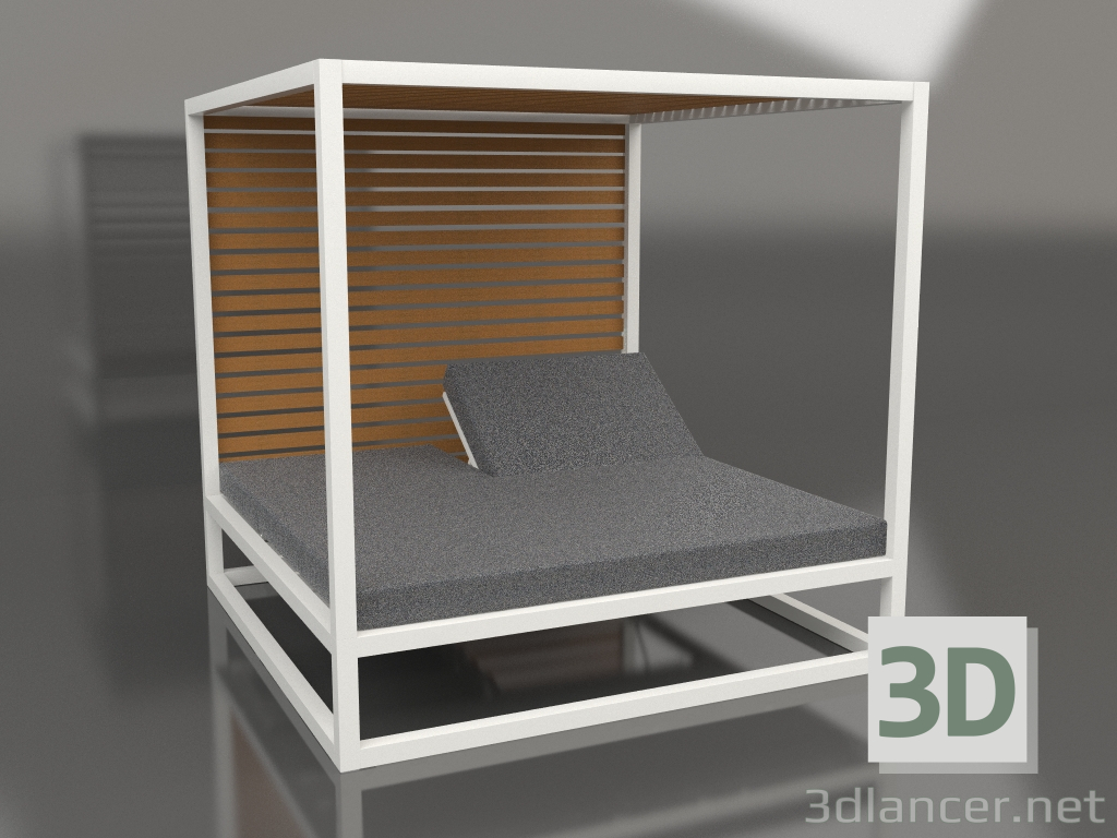 3D Modell Couch mit erhöhten festen Lattenrosten und Decke (Achatgrau) - Vorschau