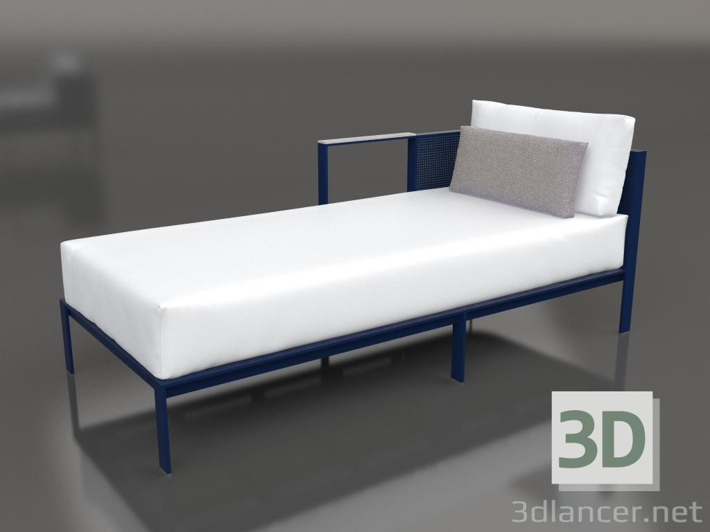3d model Módulo sofá sección 2 izquierda (Azul noche) - vista previa