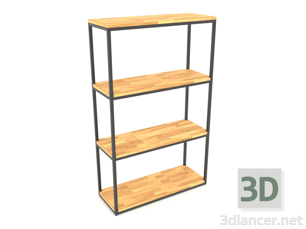 3d model Rectangular rack (WOOD FLOOR, 80x30x128, 4 shelves) - preview