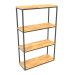 3d model Rectangular rack (WOOD FLOOR, 80x30x128, 4 shelves) - preview