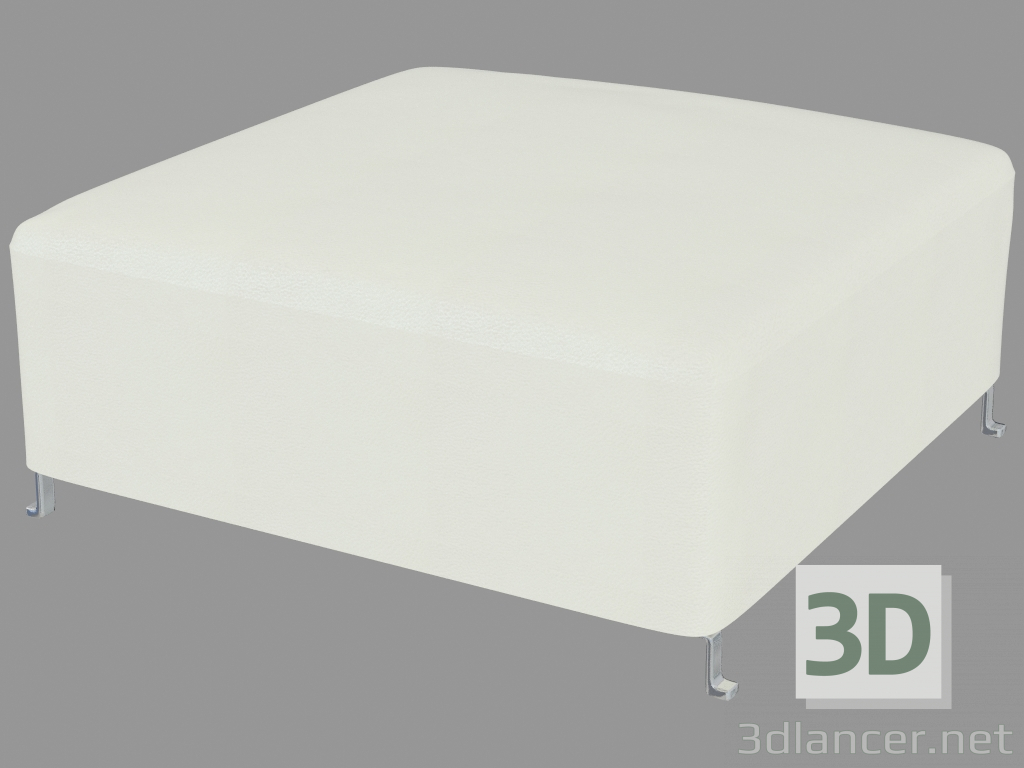 modello 3D Pouf in pelle (90x90) - anteprima