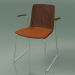 3D modeli Sandalye 3984 (kızakta, koltukta yastıkla, kolçaklı, cevizli) - önizleme