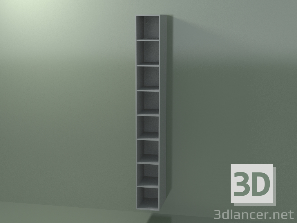 modello 3D Mobile alto Wall (8DUAFD01, Silver Grey C35, L 24, P 36, H 192 cm) - anteprima