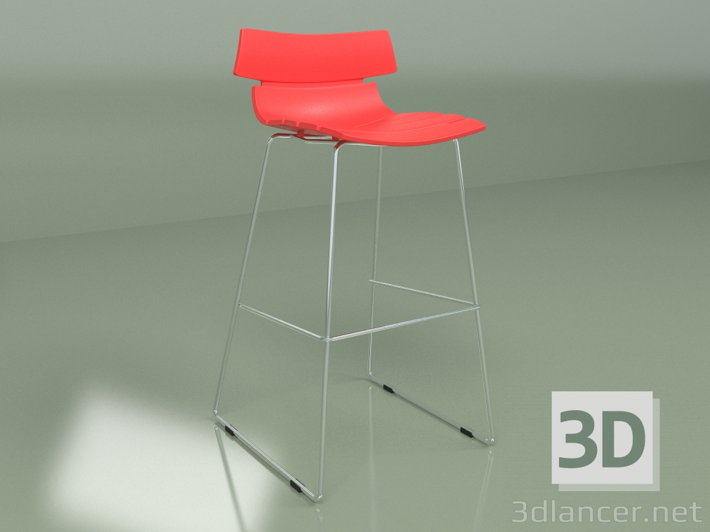 3d модель Барный стул Techno (красный) – превью