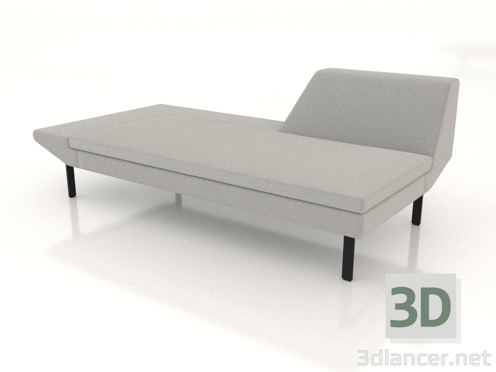 3D Modell Chaiselongue offen 186 mit Armlehne rechts (Metallbeine) - Vorschau