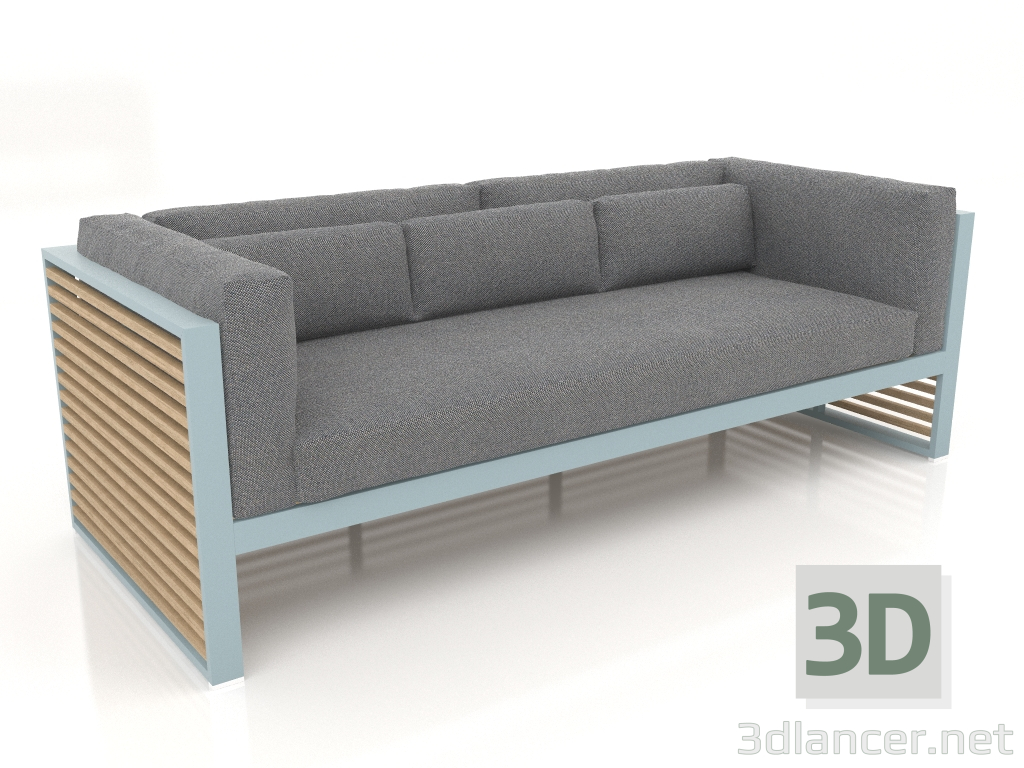 3D modeli 3'lü kanepe (Mavi Gri) - önizleme