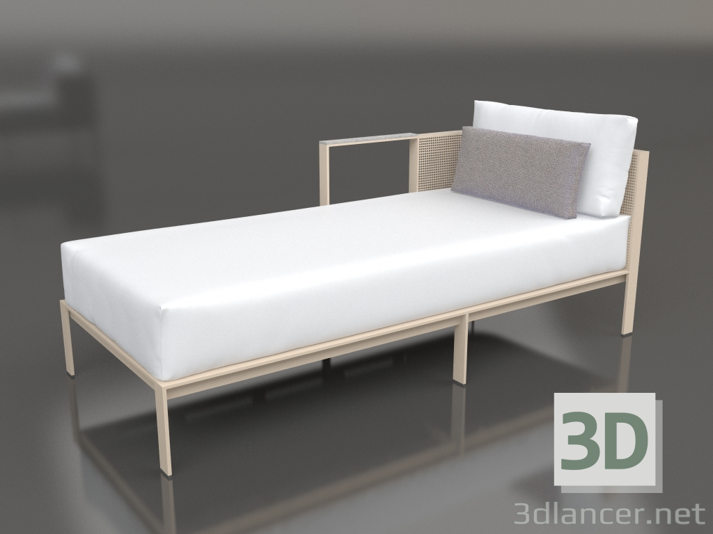Modelo 3d Módulo de sofá, seção 2 esquerda (Areia) - preview
