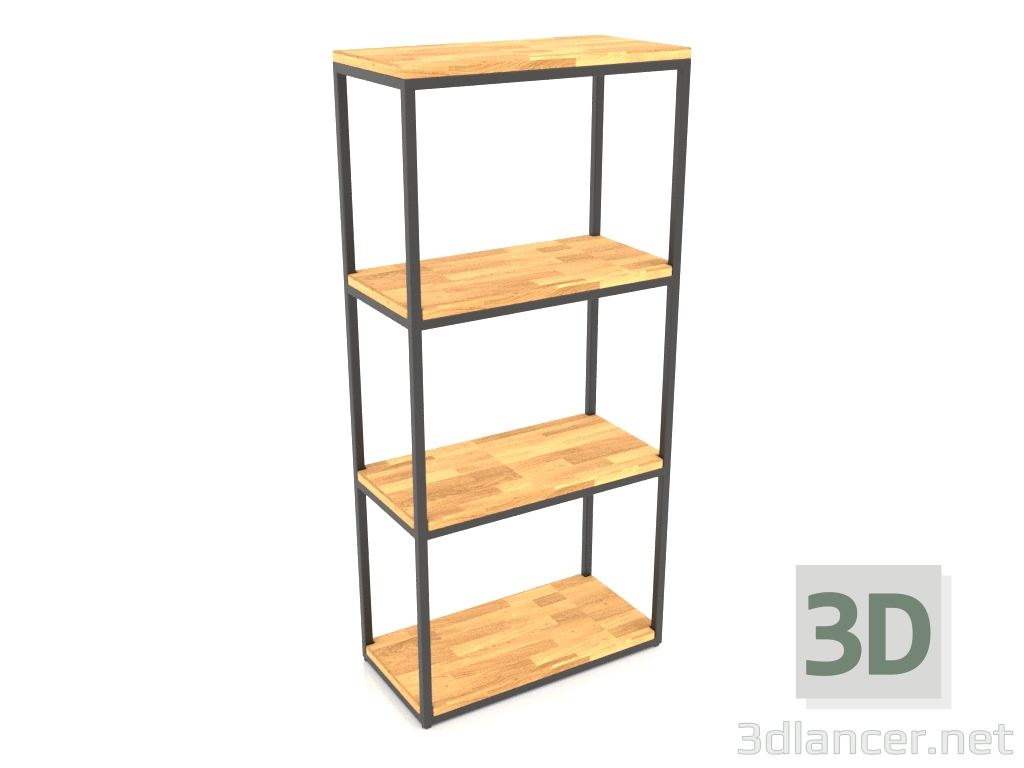 3D Modell Rechteckiges Regal (HOLZBODEN, 60x30x128, 4 Regale) - Vorschau