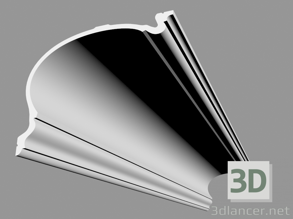 modèle 3D Corniche C344 - Patrimoine (200 x 27,3 x 35 cm) - preview