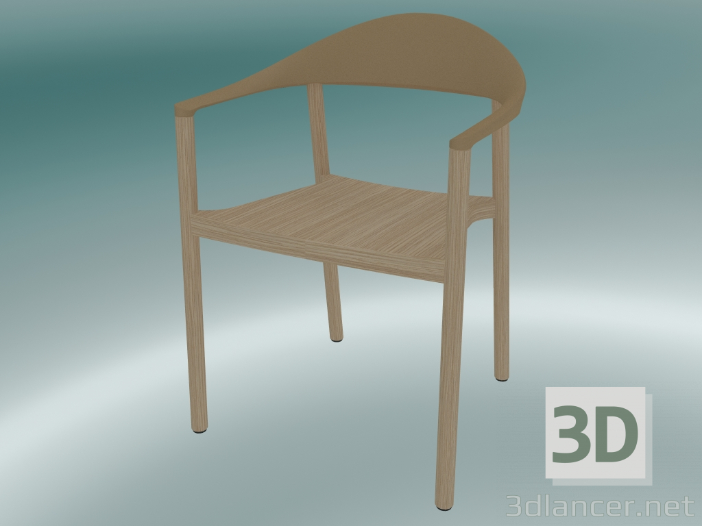 modèle 3D Fauteuil MONZA fauteuil (1209-40, chêne naturel, caramel) - preview