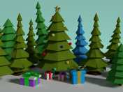 New Year tree low poly model - New Year tree
