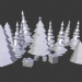 3d New Year tree low poly model - New Year tree model buy - render