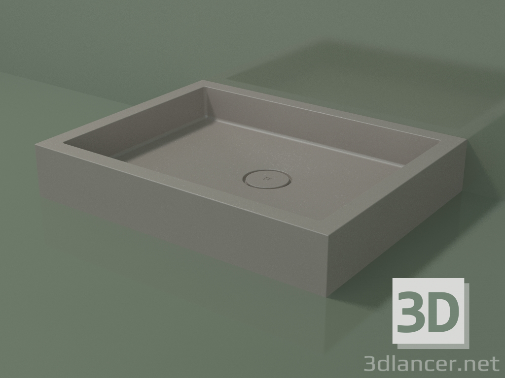 modello 3D Piatto doccia Alto (30UA0110, Clay C37, 90x70 cm) - anteprima