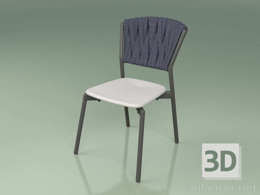 3D Modell Stuhl 220 (Metal Smoke, Polyurethanharz Grau, Gepolsterter Gürtel Grau-Blau) - Vorschau