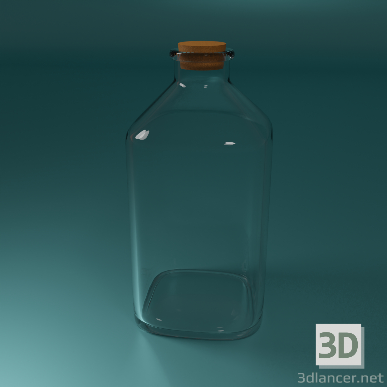 3 डी मॉडल कांच का बोतल - पूर्वावलोकन