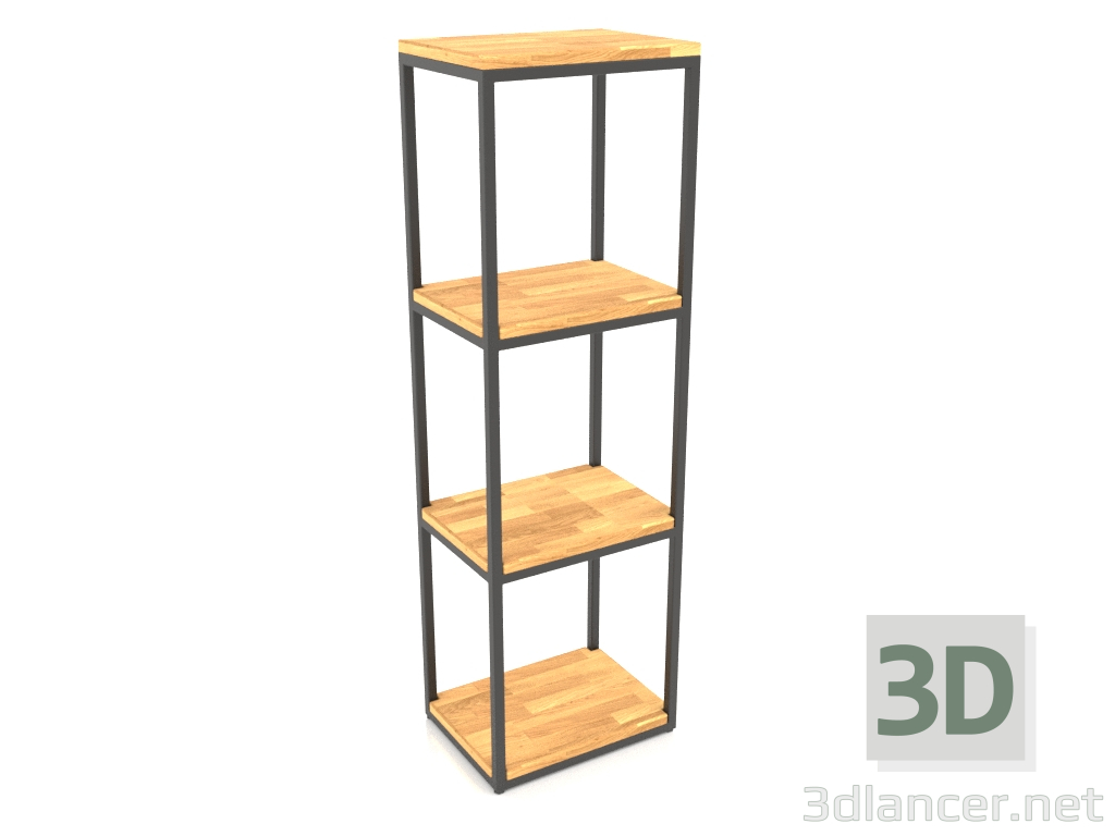 modello 3D Scaffale rettangolare (PAVIMENTO LEGNO, 40x30x128, 4 ripiani) - anteprima