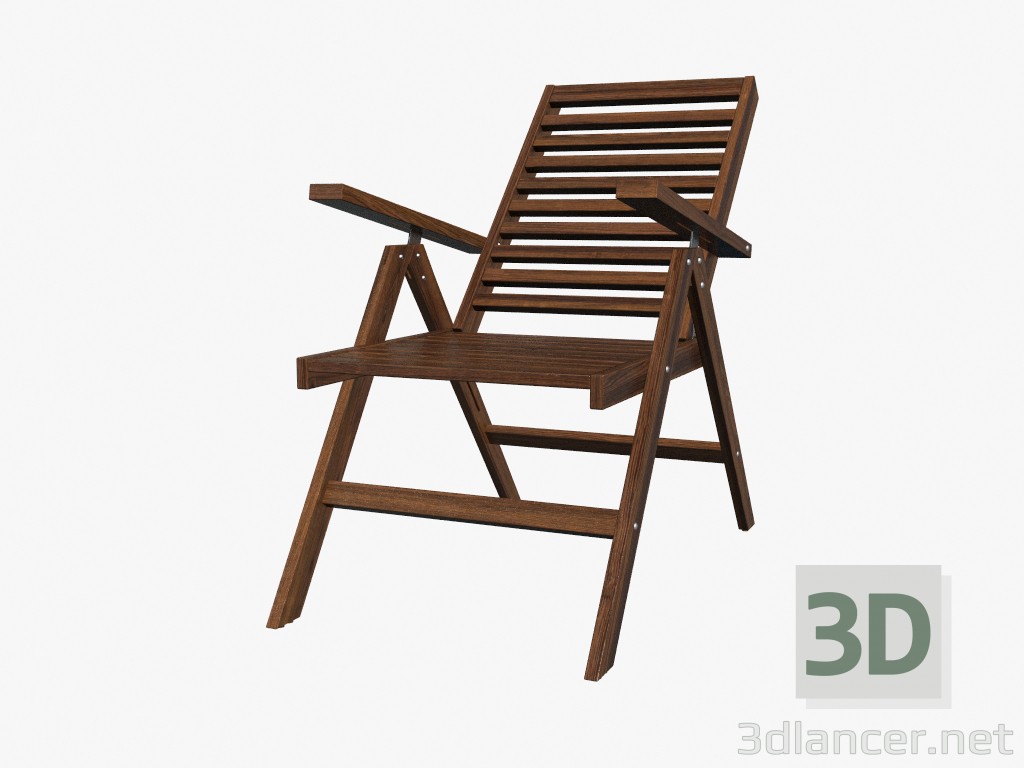 3d model Folding chair (position 2) - preview