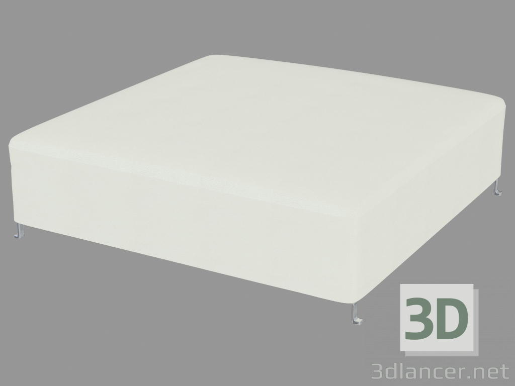 modello 3D Pouf in rivestimento in pelle (130x130) - anteprima
