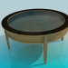 modèle 3D Table en bois avec plateau de verre - preview