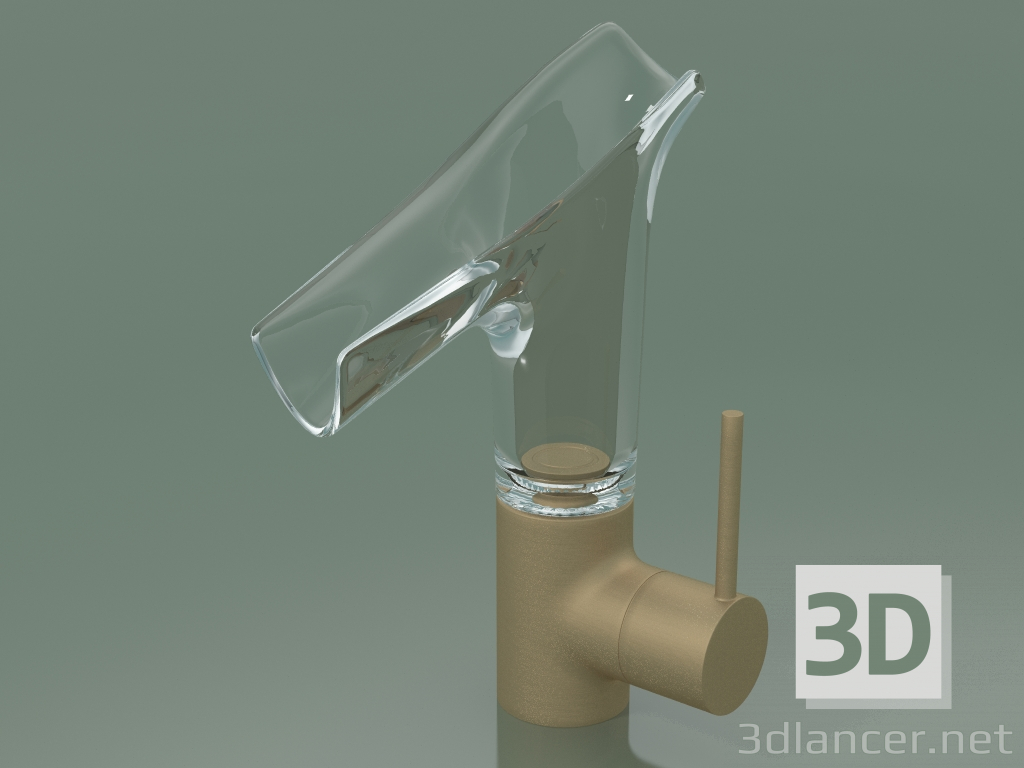 3d модель Однорычажный смеситель для раковины 140, со стеклянным изливом (12116140) – превью
