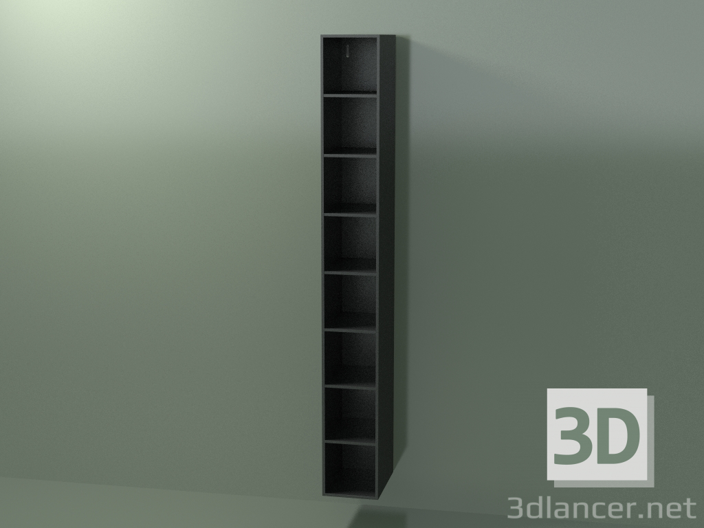 modello 3D Mobile alto Wall (8DUAFD01, Deep Nocturne C38, L 24, P 36, H 192 cm) - anteprima