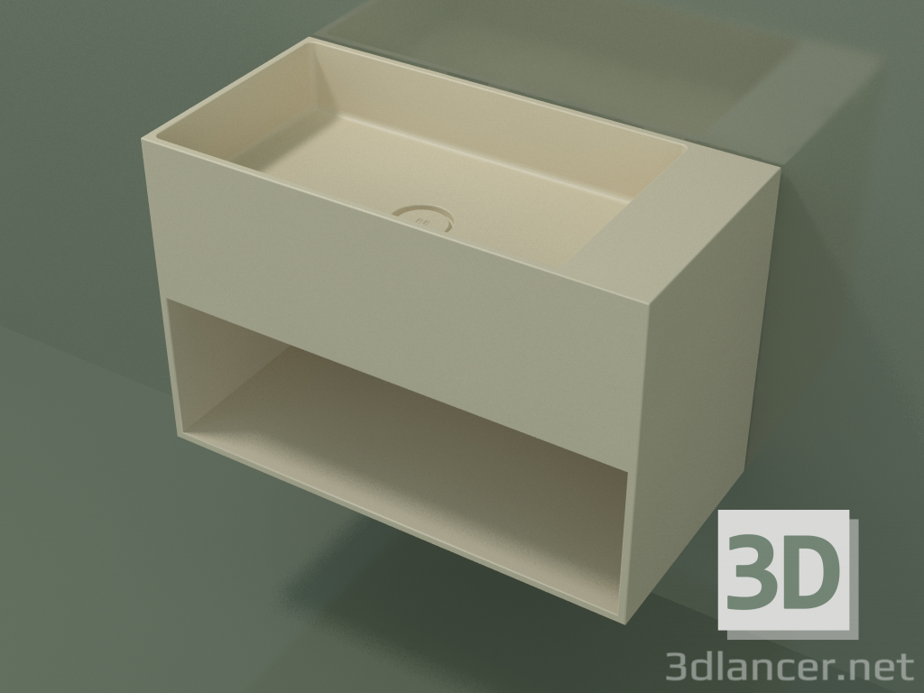 3D Modell Wandwaschbecken Giorno (06UN43101, Knochen C39, L 72, P 36, H 48 cm) - Vorschau