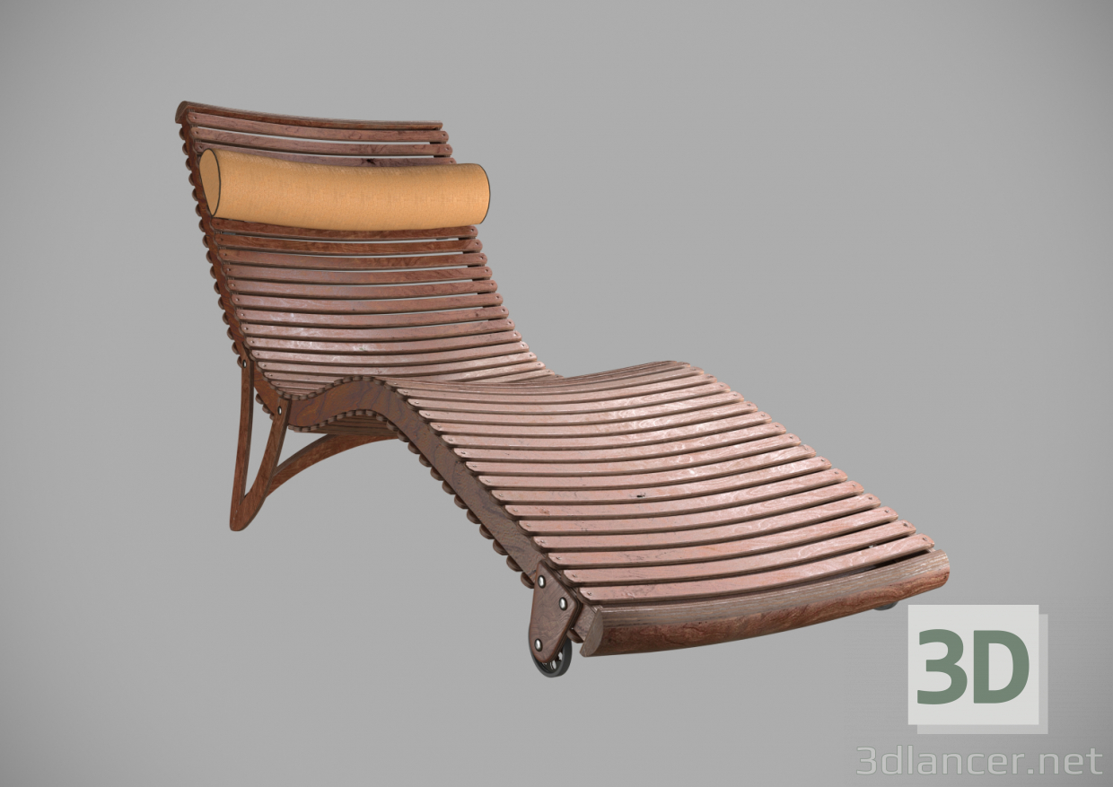 3d Plywood deck chair model buy - render