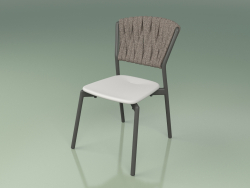 Cadeira 220 (fumaça de metal, resina de poliuretano cinza, cinto acolchoado cinza-areia)