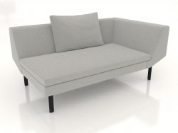 End sofa module 156 with an armrest on the right (metal legs)