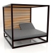 3D Modell Couch mit erhöhten festen Lattenrosten und Decke (Schwarz) - Vorschau