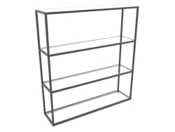 Rectangular rack (GLASS, 120x30x128, 4 shelves)