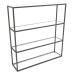 3d model Rectangular rack (GLASS, 120x30x128, 4 shelves) - preview