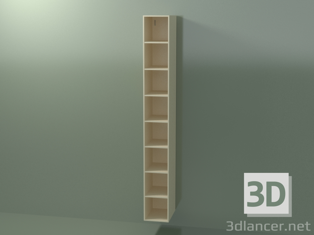 modello 3D Mobile alto Wall (8DUAFD01, Bone C39, L 24, P 36, H 192 cm) - anteprima