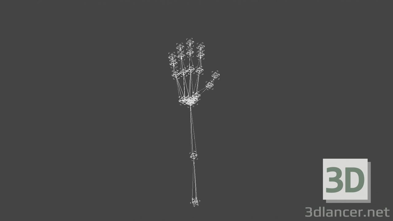 3d HAND-006 Rigged Hand model buy - render