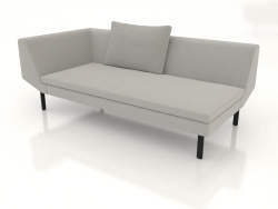 End sofa module 186 with an armrest on the left (metal legs)