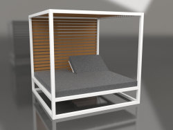 Couch mit erhöhten festen Lattenrosten und Decke (Weiß)
