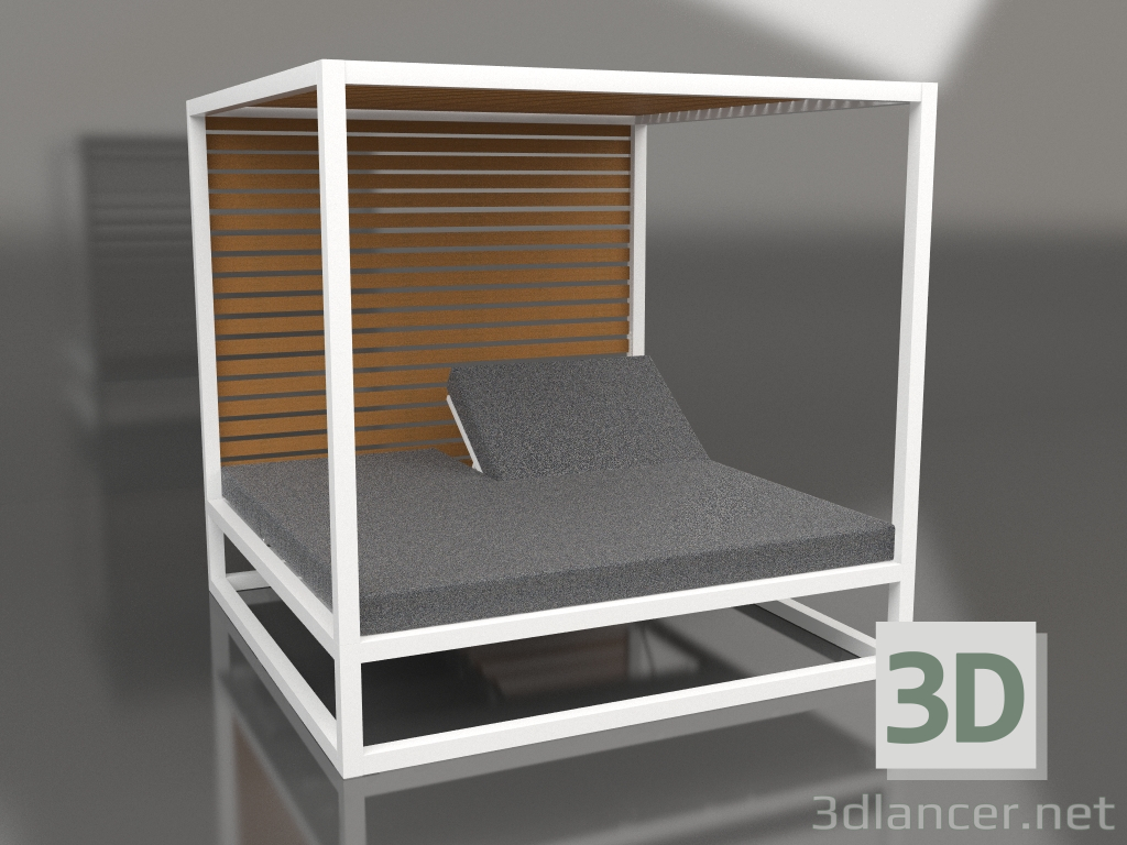 3d model Couch with raised fixed slats and ceiling (White) - preview