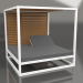 3D Modell Couch mit erhöhten festen Lattenrosten und Decke (Weiß) - Vorschau